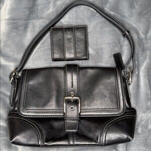 Coach Leather Shoulder Bag in Black  - Classic Women's Handbag